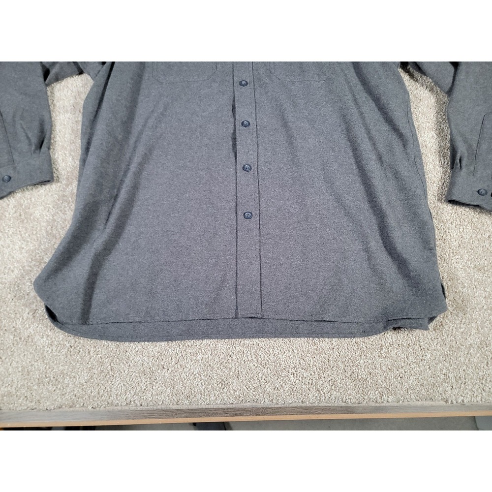 LL Bean Shirt 2XL Gray Men Chamois Flannel Long Sleeve Button Up Heavyweight NWT - Picture 5 of 16